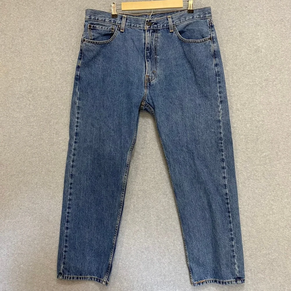 LEVIS 505 Jeans Mens 38x30 Straight Leg Blue Casual Cowboy Cotton Denim NEW